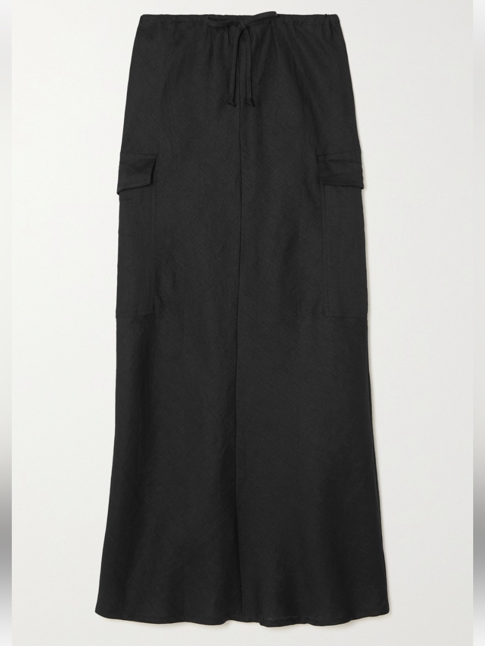 Faithfull the Brand black linen cargo maxi skirt $239 - Medium